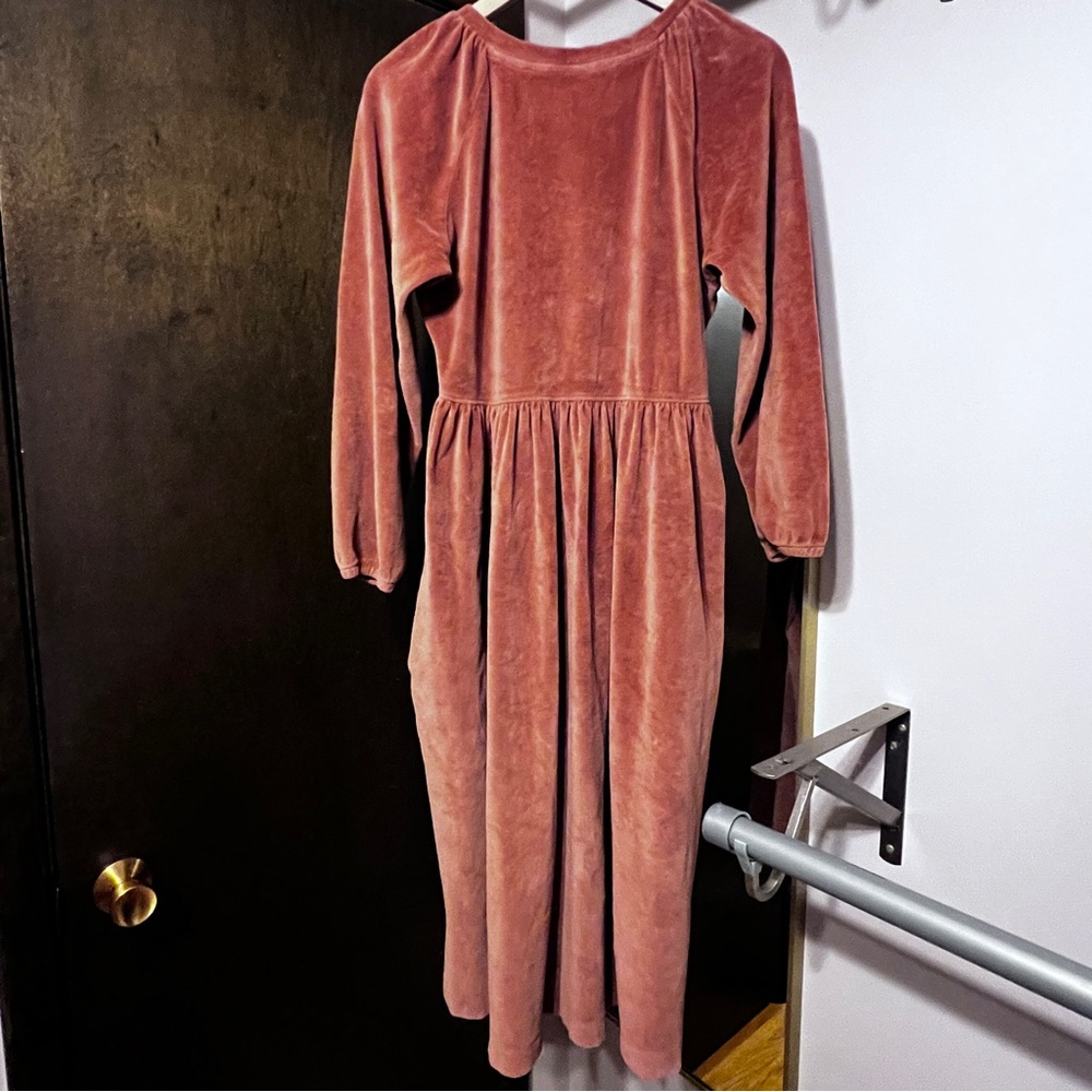 Kate Quinn Velour Gathered Button Pocket Dress M - Picture 4 of 13